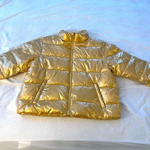 Gold puffer jacket medium